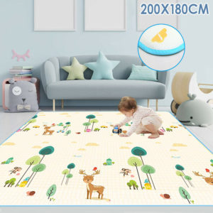 GREENSTORE Toddler Play Crawl Mat Baby Playmat ThickLarge Double Sides Non-Toxic Non-Slip Reversible Waterproof Portable Mat,200cm x180cm x1cm 